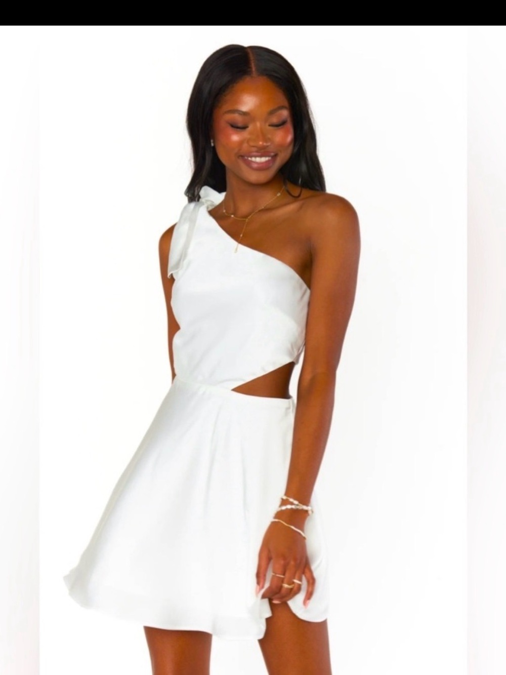 Show Me Your MuMu White One-Shoulder Cutout Mini Dress